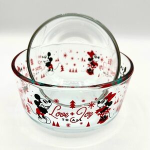 2 Pyrex Bowls, 1 Disney and 1 Clear; #7200 & #7201